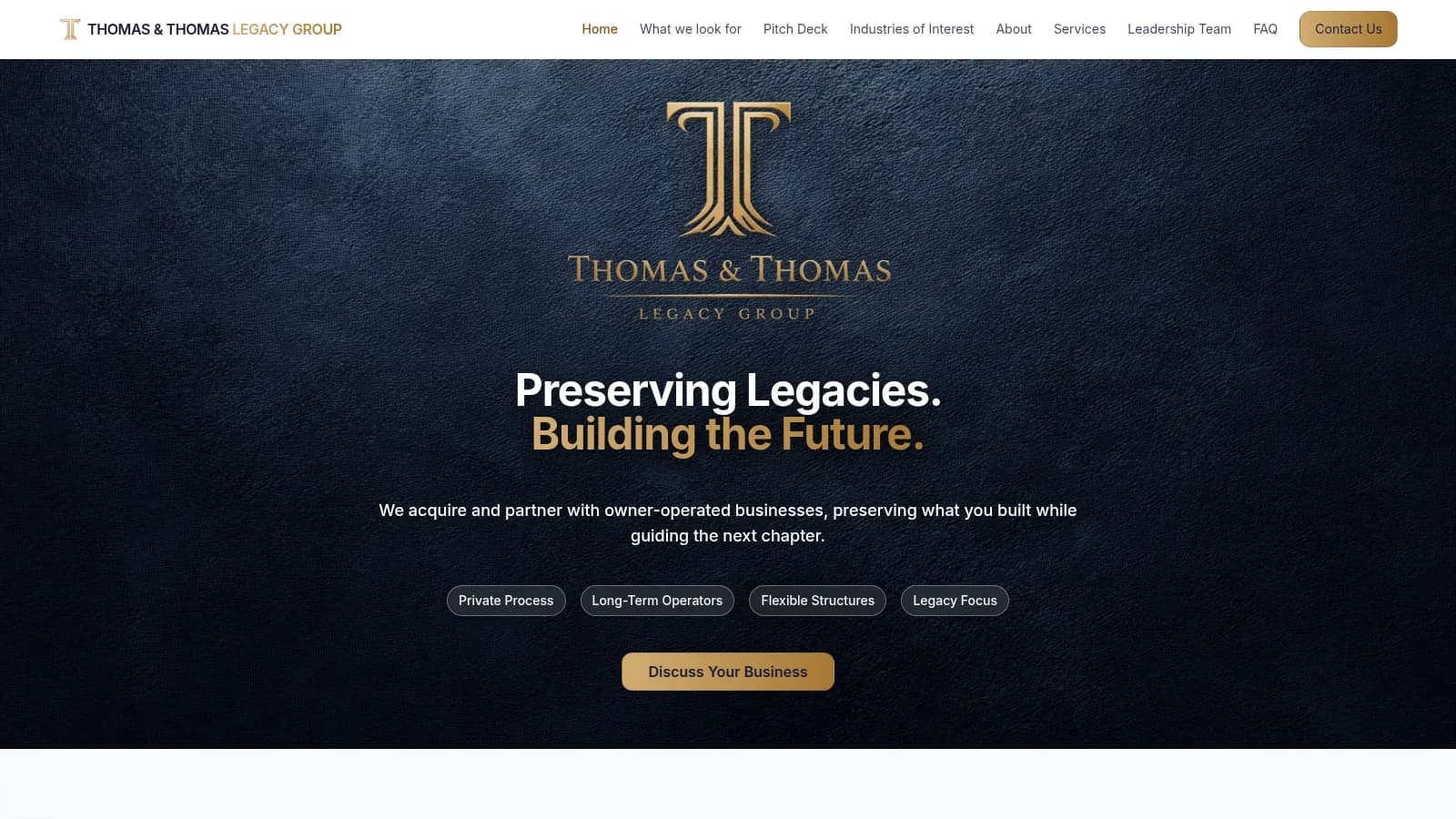 Thomas & Thomas Legacy Group · Acquisition firm
